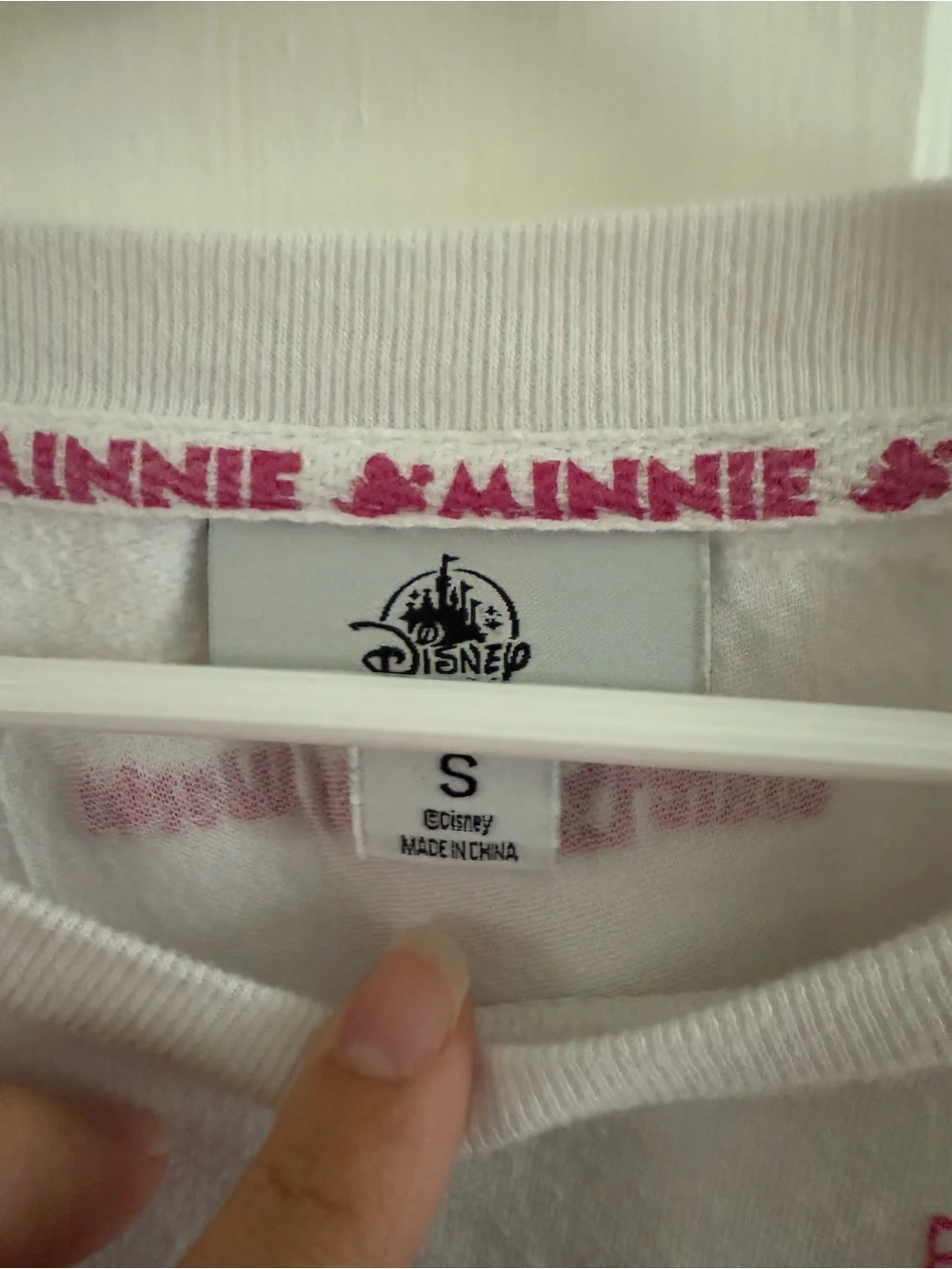 Girls' Disney Minnie Mouse White Pullover Sweatshirt with Colorful Lettering